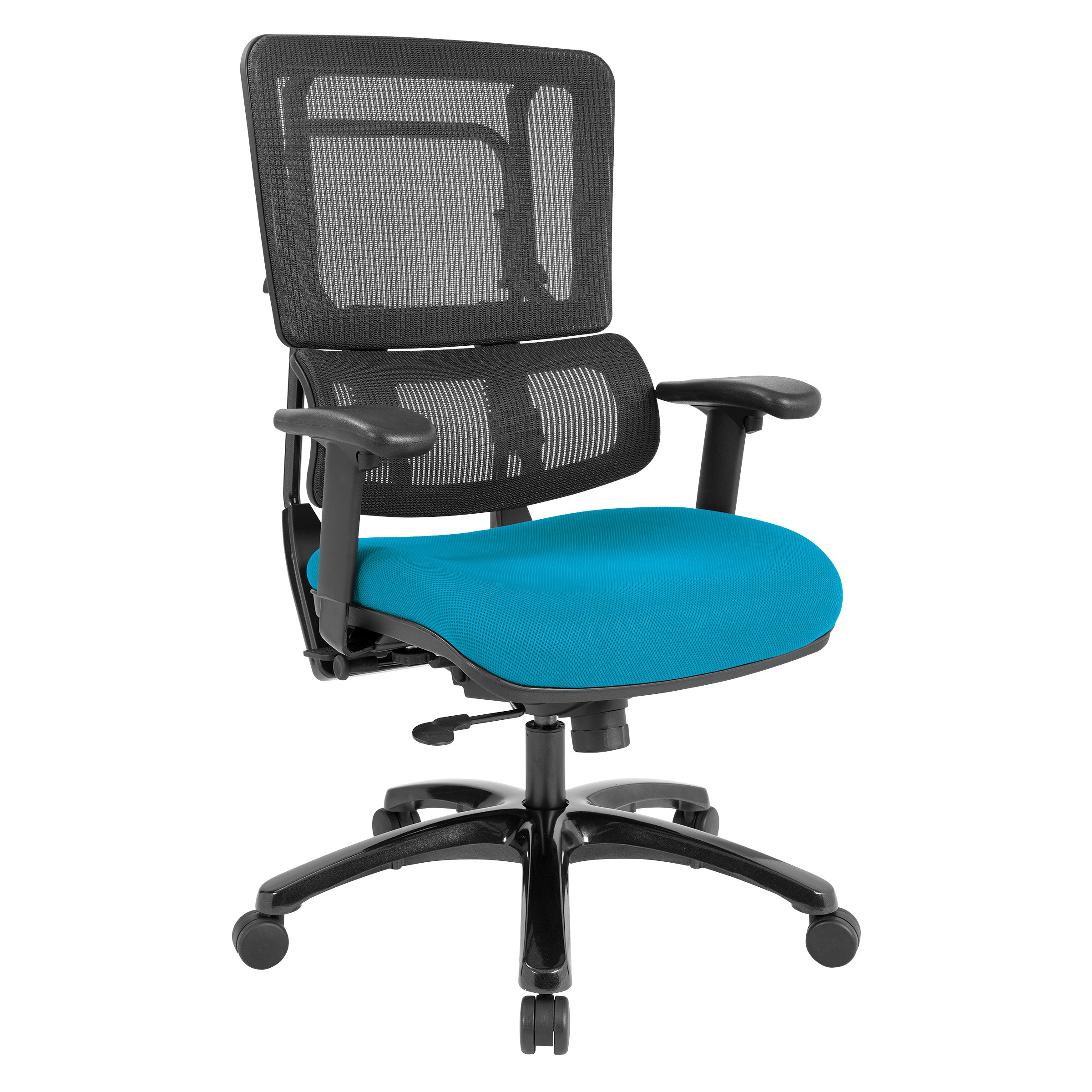 Vertical Black Mesh Back Chair with Shiny Black Base 1